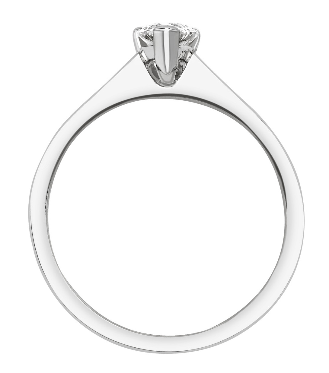 Pear Shape White Gold Ring with Channel Set Shoulders CRC750 Image 2